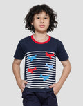 Little M Stripes Plane Kaos Anak Laki-laki