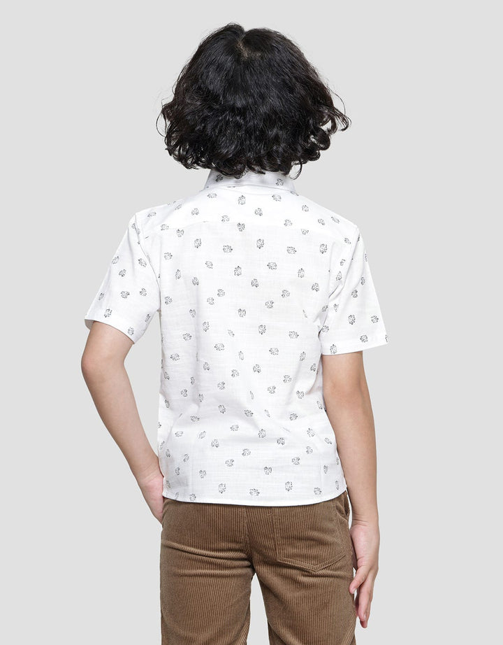 Little M Elephant Text Kemeja Anak Laki-laki