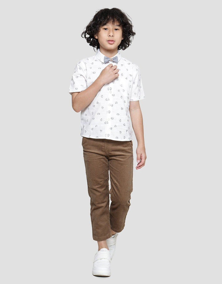 Little M Elephant Text Kemeja Anak Laki-laki