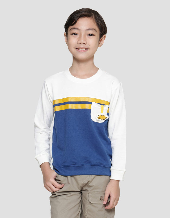 Little M Terry Cut N Sewn Boys Dino Sweater