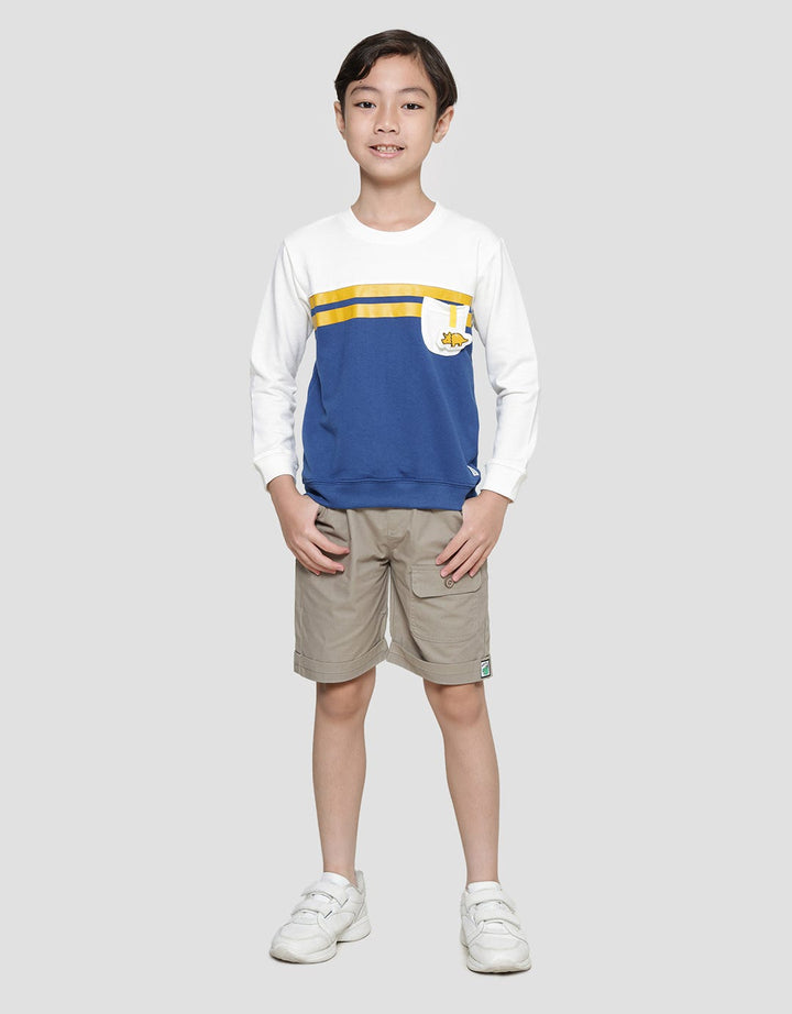 Little M Terry Cut N Sewn Boys Dino Sweater