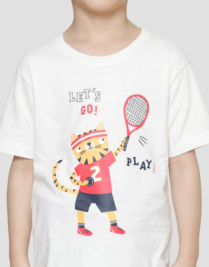 Little M Animal Print Kaos Lengan Pendek Anak Laki-laki