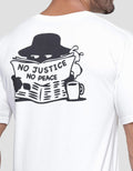 T Zone No Justice No Peace Kaos Casual Pria