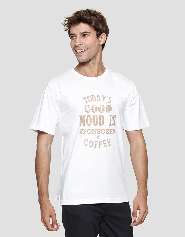 T Zone Print Theme Coffee - 5 Tf1Coff Kaos Lengan Pendek Pria