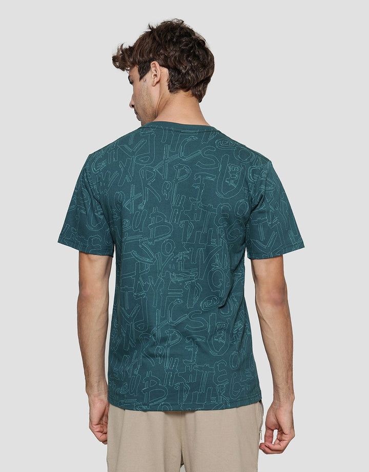 T Zone Print Line Drawing Letters Men's Short Sleeve T-Shirt