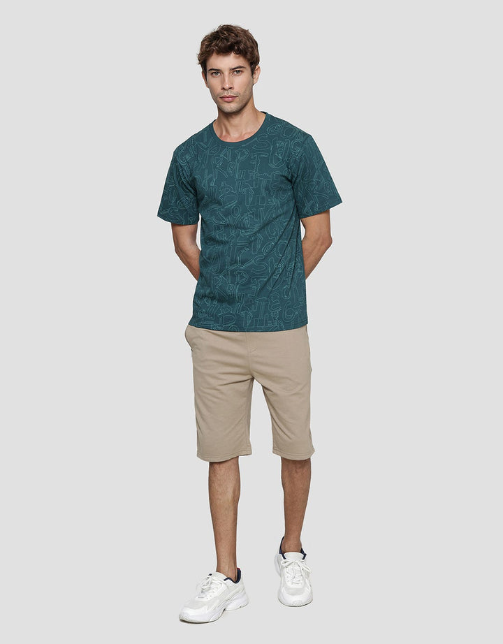 T Zone Print Line Drawing Letters Men's Short Sleeve T-Shirt