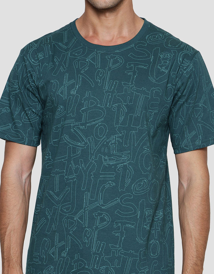 T Zone Print Line Drawing Letters Men's Short Sleeve T-Shirt