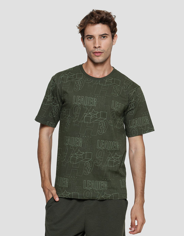 T Zone Fullprint Theme Line Drawing - Numbers Kaos Lengan Pendek Pria