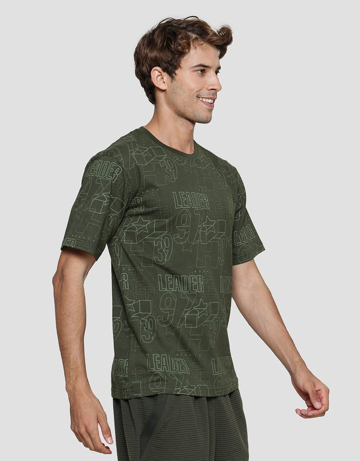 T Zone Fullprint Theme Line Drawing - Numbers Kaos Lengan Pendek Pria