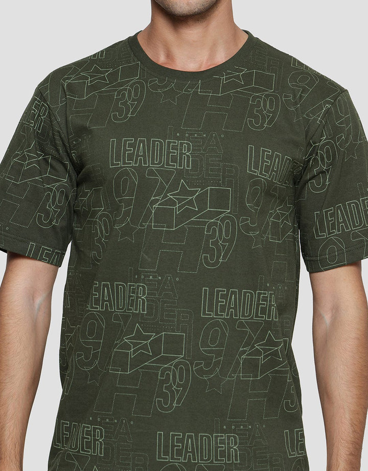 T Zone Fullprint Theme Line Drawing - Numbers Kaos Lengan Pendek Pria