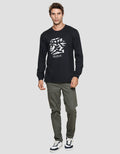 T Zone Men's Long Sleeve T-Shirt Oriental Theme Print
