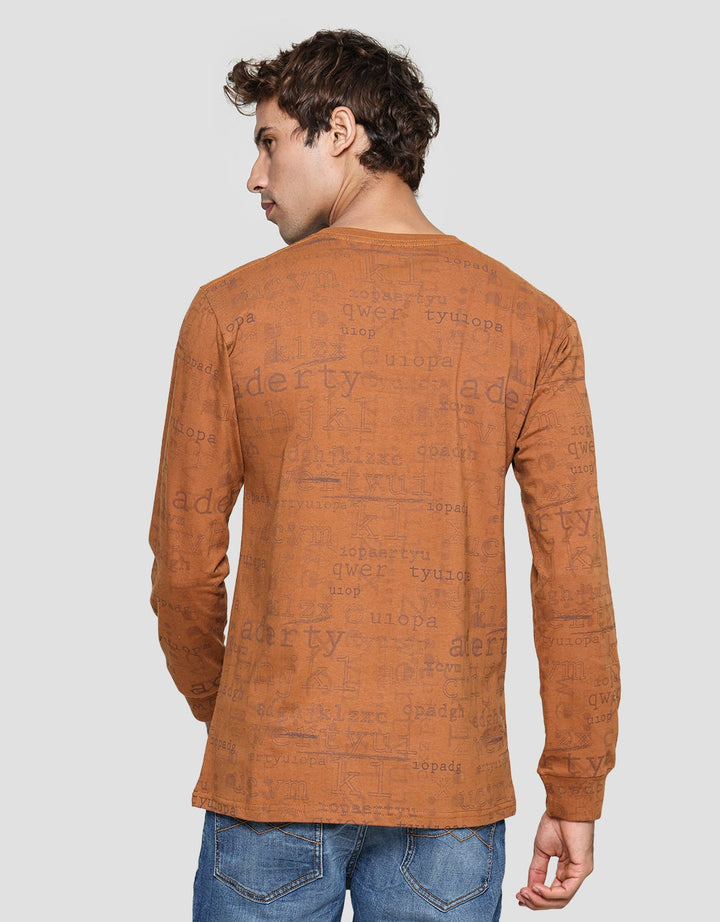 T Zone Men's Long Sleeve T-Shirt Print Theme Line Drawing