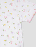 Little M Rib Full Print Flower Kaos Lengan Pendek Anak Perempuan