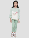 Little M Beary Love Aplikasi Kaos Lengan Panjang Anak Perempuan