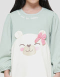 Little M Beary Love Aplikasi Kaos Lengan Panjang Anak Perempuan