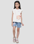 Little M Cute Cat Bag Short Sleeve T-shirt for Girls