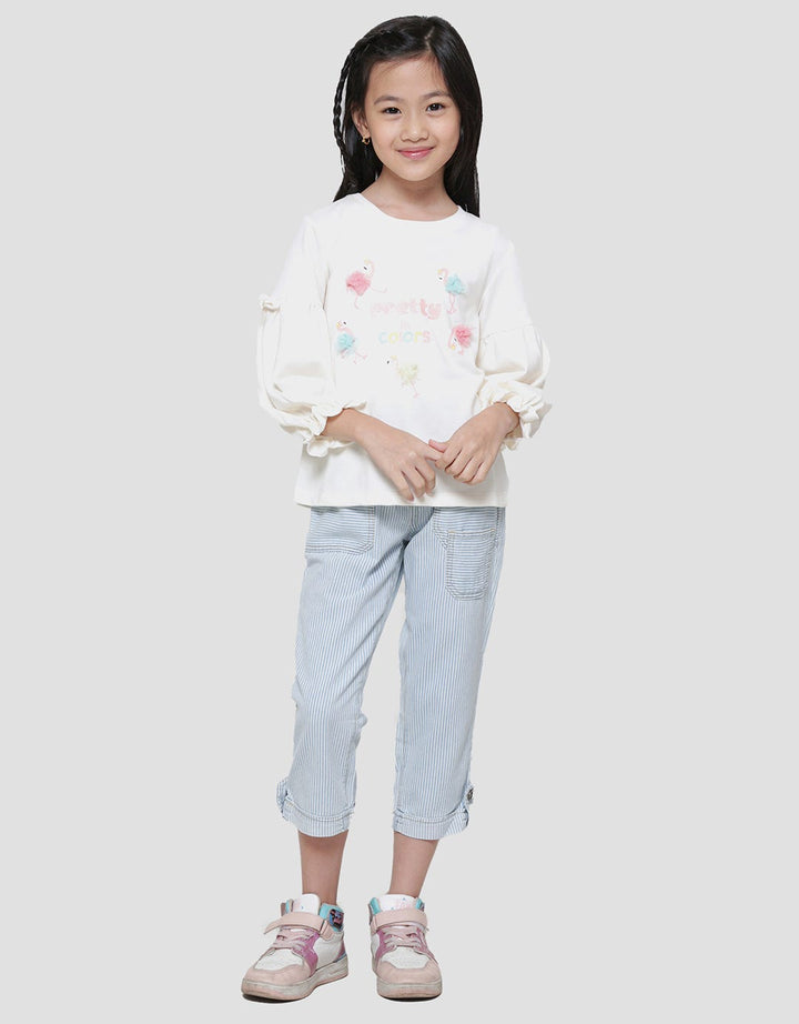 Little M Tile Pom Flaminggo Kaos Anak Perempuan