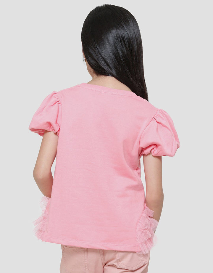 Little M 2 Flamingo Tile Stacking App Girls Short Sleeve T-Shirt