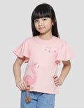 Little M Peacock Flamingo Girls T-Shirt