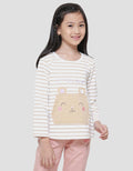 Little M Salur Kantong Bear Kaos Lengan Panjang Anak Perempuan