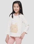Little M Salur Kantong Bear Kaos Lengan Panjang Anak Perempuan