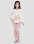 Little M Salur Kantong Bear Kaos Lengan Panjang Anak Perempuan