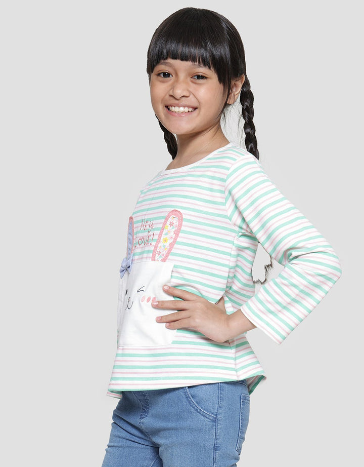 Little M Salur Kantong Kelinci Kaos Anak Perempuan
