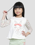 Little M Kombi Print Floral Kaos Lengan Panjang Anak Perempuan