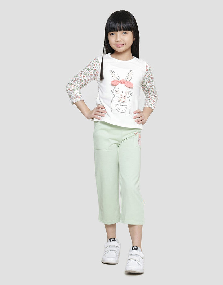 Little M Kombi Print Floral Kaos Lengan Panjang Anak Perempuan