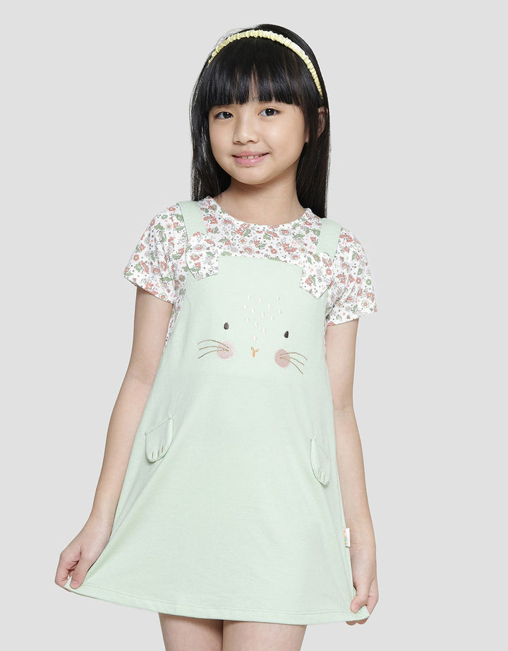 Little M Floral Print Midi Dress for Girls