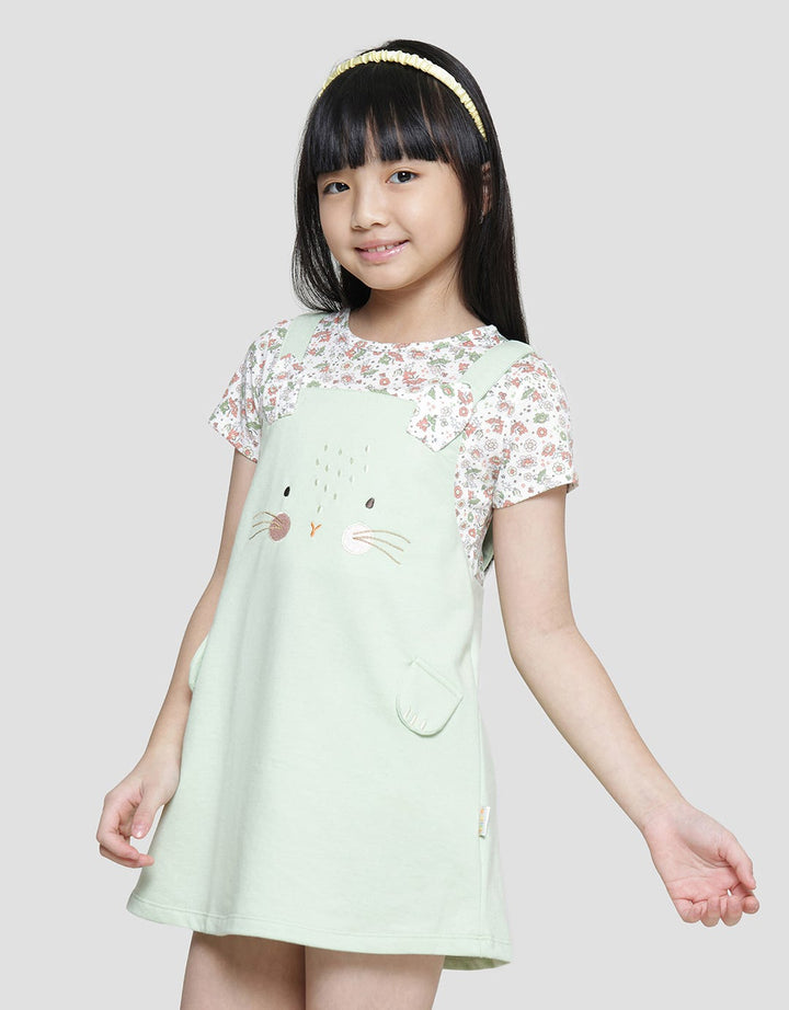 Little M Floral Print Midi Dress for Girls