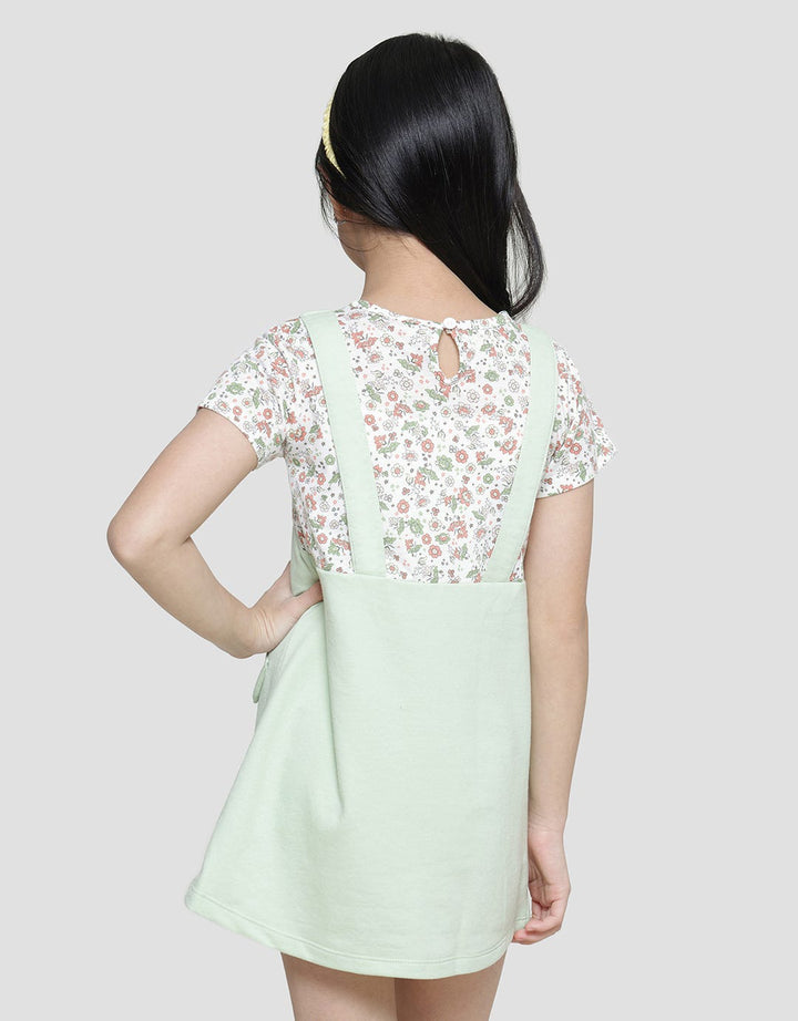 Little M Floral Print Midi Dress for Girls