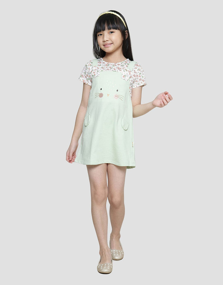Little M Floral Print Midi Dress for Girls