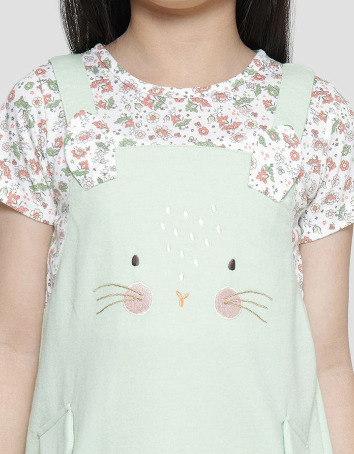 Little M Floral Print Midi Dress for Girls