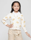Little M Bear Print Cardigan for Girls