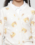 Little M Bear Print Cardigan for Girls