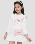 Little M Flamingo Ruffle Tas Midi Dress Anak Perempuan