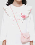 Little M Flamingo Ruffle Tas Midi Dress Anak Perempuan