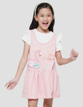 Little M Aplikasi Flamingo Midi Dress Overall Anak Perempuan
