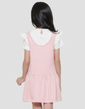 Little M Aplikasi Flamingo Midi Dress Overall Anak Perempuan