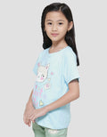 Little M Sweet Cat Kaos Lengan Pendek Anak Perempuan
