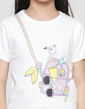 Little M Flamingo Print Kaos Anak Perempuan