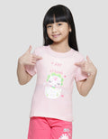Little M Dino Print Kaos Anak Perempuan