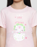 Little M Dino Print Kaos Anak Perempuan