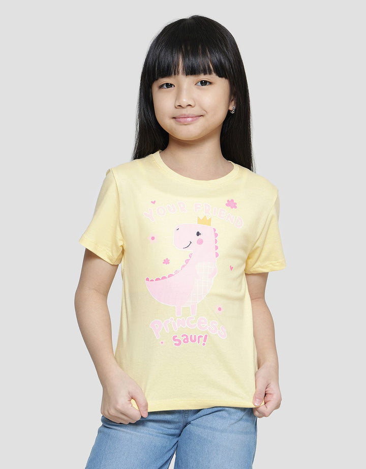 Little M Dino 4 Kaos Lengan Pendek Anak Perempuan