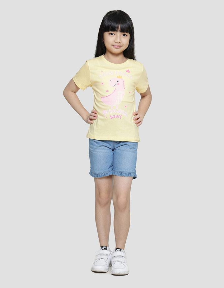 Little M Dino 4 Kaos Lengan Pendek Anak Perempuan