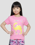 Little M Dino Kaos Lengan Pendek Anak Perempuan