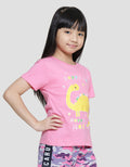 Little M Dino Kaos Lengan Pendek Anak Perempuan