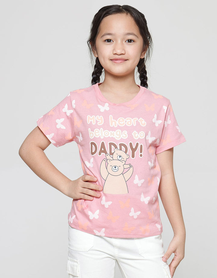 Little M Valentine My Heart Belongs To Daddy Girls T-Shirt