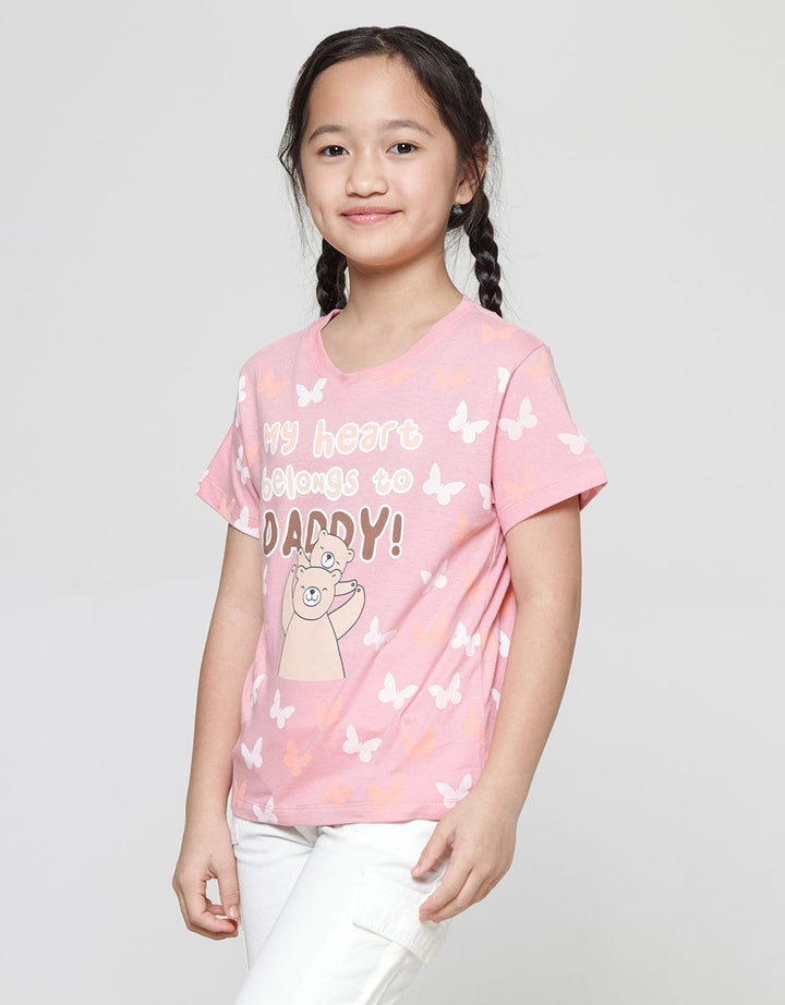 Little M Valentine My Heart Belongs To Daddy Girls T-Shirt